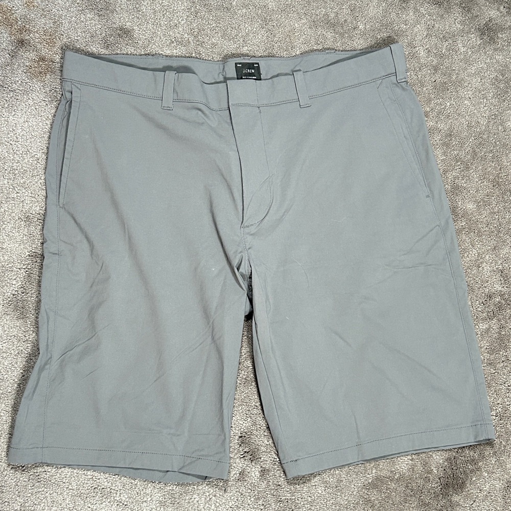 J.Crew Tech Shorts Mens‎ 38 Gray Solid Performance Zipper Pockets H9332